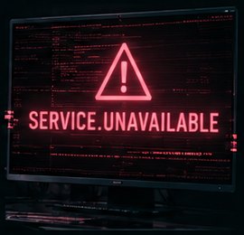 Monitor showing SERVICE.UNAVAILABLE